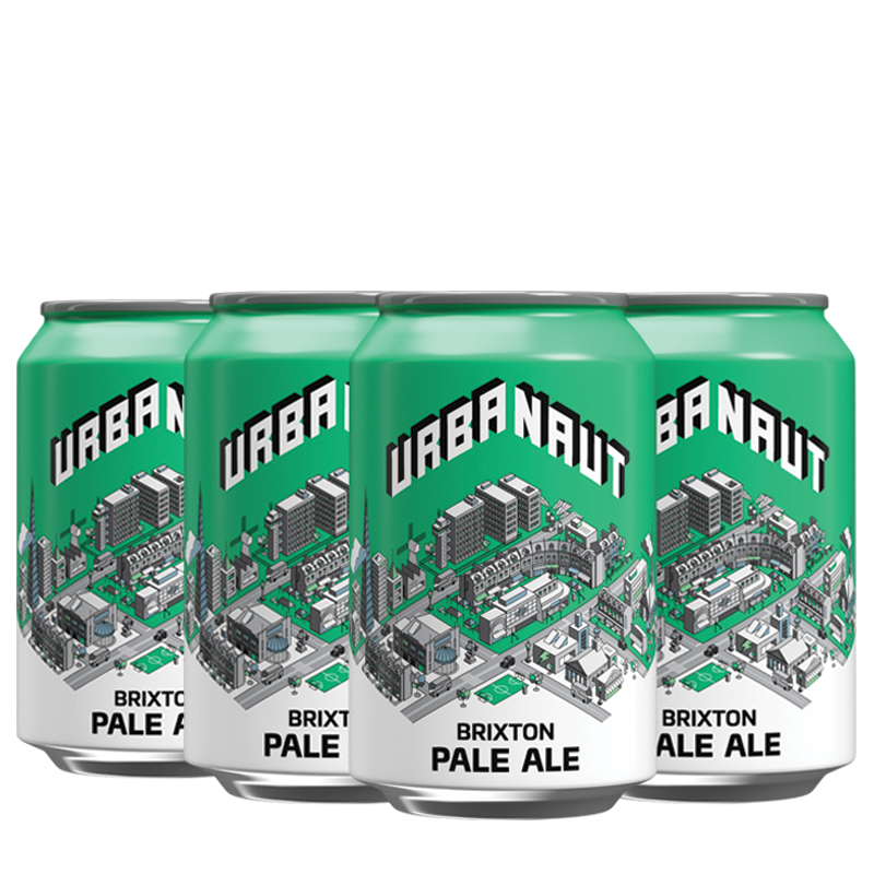 6 x 330ml cans of Brixton Pale Ale craft beer from Urbanaut Brewery